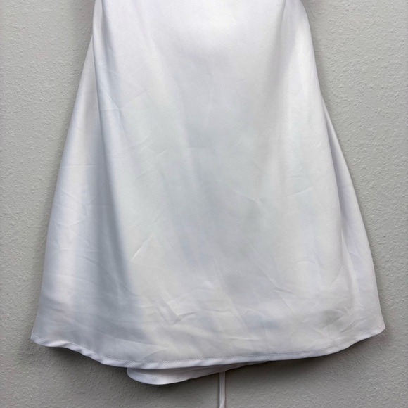 NWT Princess Polly Celena Satin Strappy White Mini Dress Size 4 Bridal - Picture 12 of 16